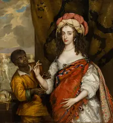Posthumous Portrait of Mary I Stuart (1631- 1660) with a Servant. Creator: Adriaen Hanneman