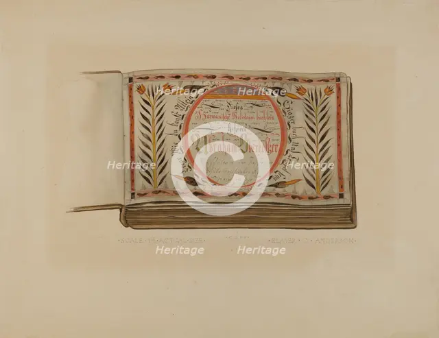 Pa. German Music Book, c. 1937. Creator: Elmer G Anderson.
