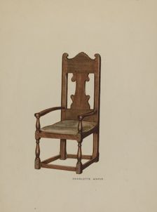 Pa. German Arm Chair, c. 1938. Creator: Charlotte Angus
