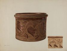 Pa. German Butter Crock, c. 1940. Creator: Betty Jacob