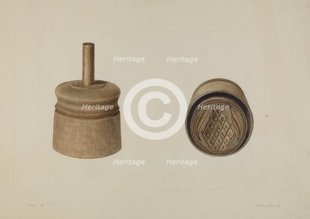 Pa. German Butter Mold, 1935/1942. Creator: Clyde L. Cheney.