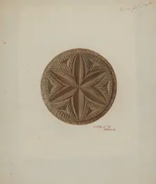 Pa. German Butter Mold, c. 1940. Creator: Charlotte Angus