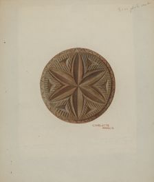 Pa. German Butter Mold, c. 1940. Creator: Charlotte Angus