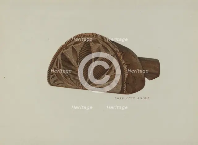 Pa. German Butter Mold, c. 1940. Creator: Charlotte Angus.