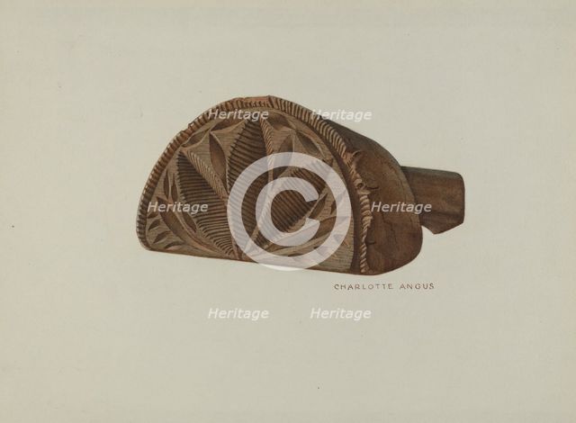 Pa. German Butter Mold, c. 1940. Creator: Charlotte Angus.
