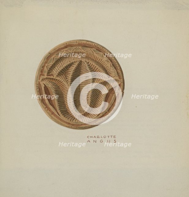 Pa. German Butter Mold, c. 1940. Creator: Charlotte Angus.