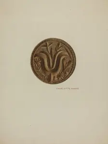 Pa. German Butter Mold, c. 1940. Creator: Charlotte Angus