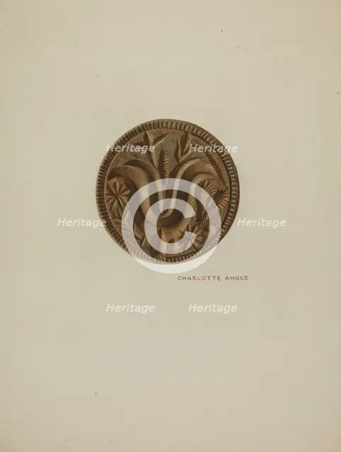 Pa. German Butter Mold, c. 1940. Creator: Charlotte Angus.