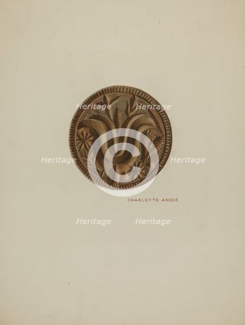 Pa. German Butter Mold, c. 1940. Creator: Charlotte Angus.