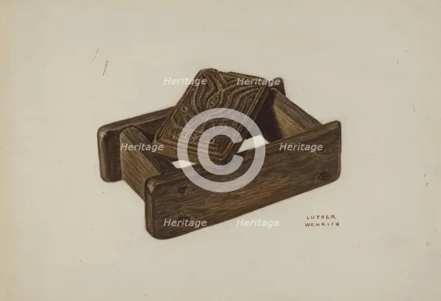 Pa. German Butter Mold, c. 1940. Creator: Luther D. Wenrich.