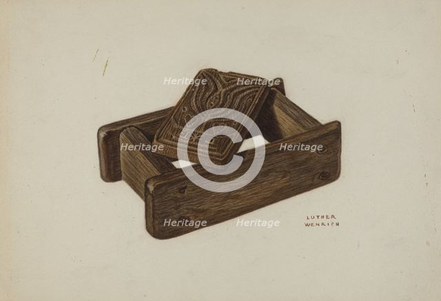 Pa. German Butter Mold, c. 1940. Creator: Luther D. Wenrich.