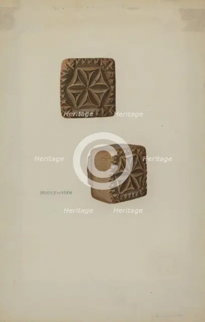 Pa. German Butter Mold, c. 1941. Creator: Henry Zwysen.