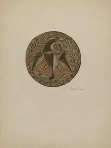 Pa. German Butter Mold, c. 1938. Creator: Albert J. Levone