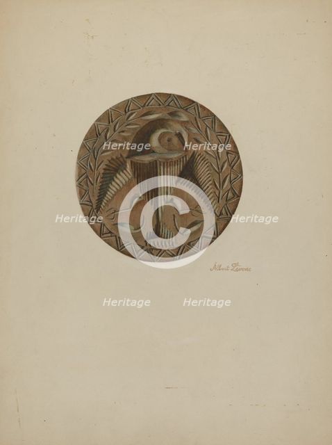 Pa. German Butter Mold, c. 1938. Creator: Albert J. Levone.
