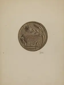 Pa. German Butter Mold, c. 1938. Creator: Albert J. Levone
