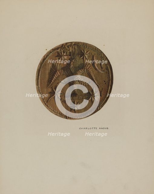 Pa. German Butter Mold, c. 1938. Creator: Charlotte Angus.