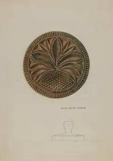 Pa. German Butter Mold, c. 1938. Creator: Charlotte Angus