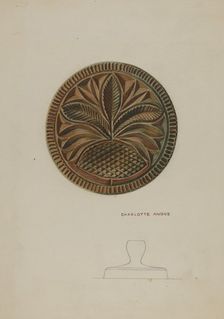Pa. German Butter Mold, c. 1938. Creator: Charlotte Angus