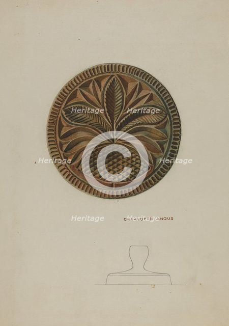 Pa. German Butter Mold, c. 1938. Creator: Charlotte Angus.
