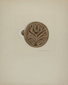 Pa. German Butter Mold, c. 1938. Creator: Charlotte Angus