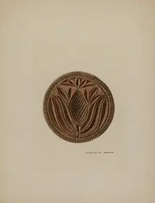 Pa. German Butter Mold, c. 1938. Creator: Charlotte Angus