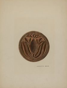 Pa. German Butter Mold, c. 1938. Creator: Charlotte Angus