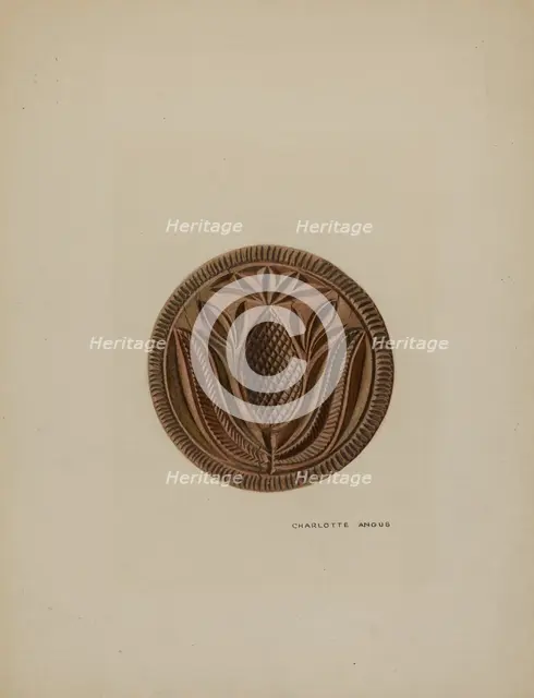 Pa. German Butter Mold, c. 1938. Creator: Charlotte Angus.