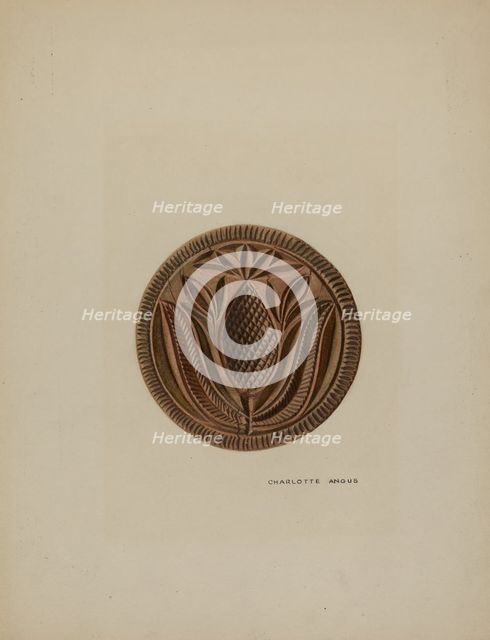Pa. German Butter Mold, c. 1938. Creator: Charlotte Angus.