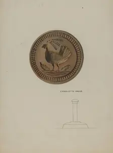 Pa. German Butter Mold, c. 1938. Creator: Charlotte Angus