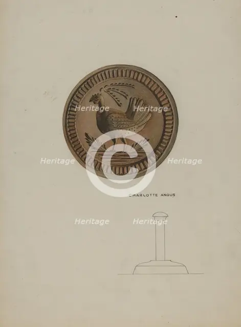 Pa. German Butter Mold, c. 1938. Creator: Charlotte Angus.