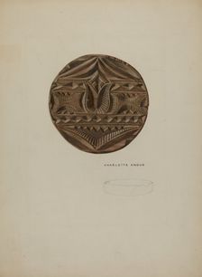 Pa. German Butter Mold, c. 1938. Creator: Charlotte Angus