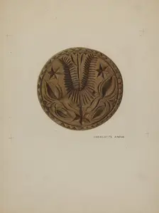 Pa. German Butter Mold, c. 1938. Creator: Charlotte Angus