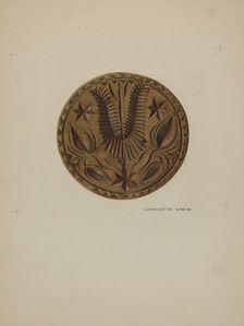 Pa. German Butter Mold, c. 1938. Creator: Charlotte Angus