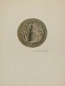 Pa. German Butter Mold, c. 1938. Creator: Charlotte Angus