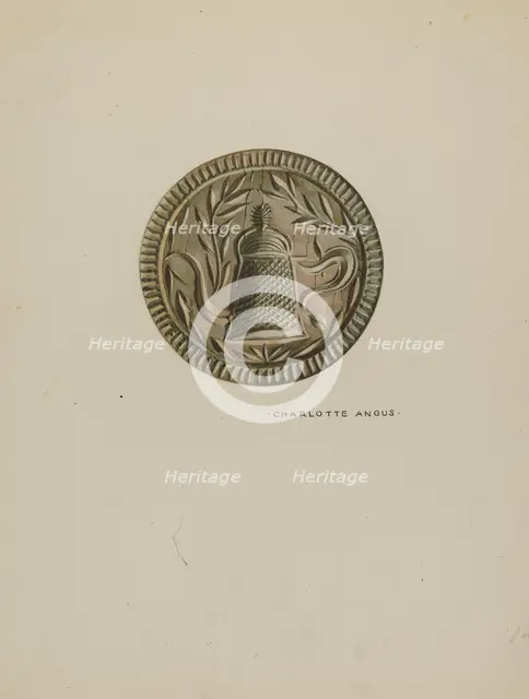Pa. German Butter Mold, c. 1938. Creator: Charlotte Angus.