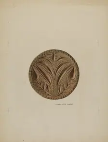 Pa. German Butter Mold, c. 1938. Creator: Charlotte Angus