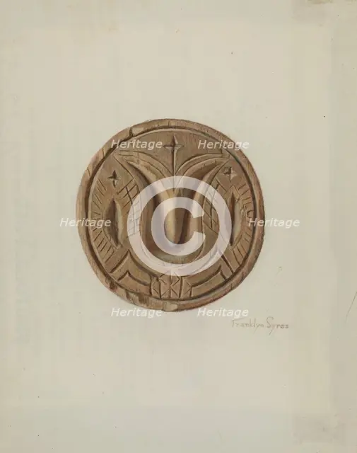 Pa. German Butter Mold, c. 1938. Creator: Franklyn Syres.