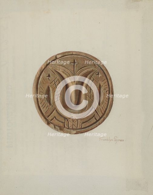 Pa. German Butter Mold, c. 1938. Creator: Franklyn Syres.