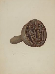 Pa. German Butter Mold, c. 1938. Creator: Roy Weber