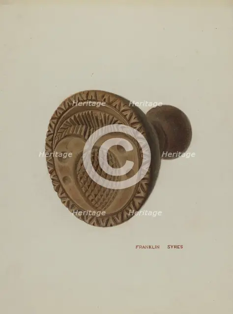 Pa. German Butter Mold, c. 1939. Creator: Franklyn Syres.