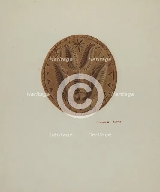 Pa. German Butter Mold, c. 1939. Creator: Franklyn Syres.