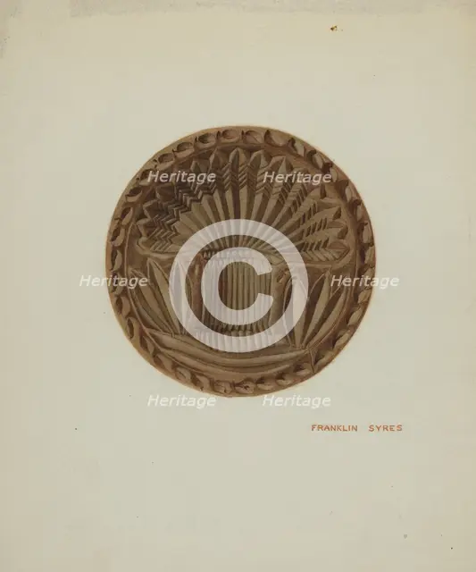 Pa. German Butter Mold, c. 1939. Creator: Franklyn Syres.