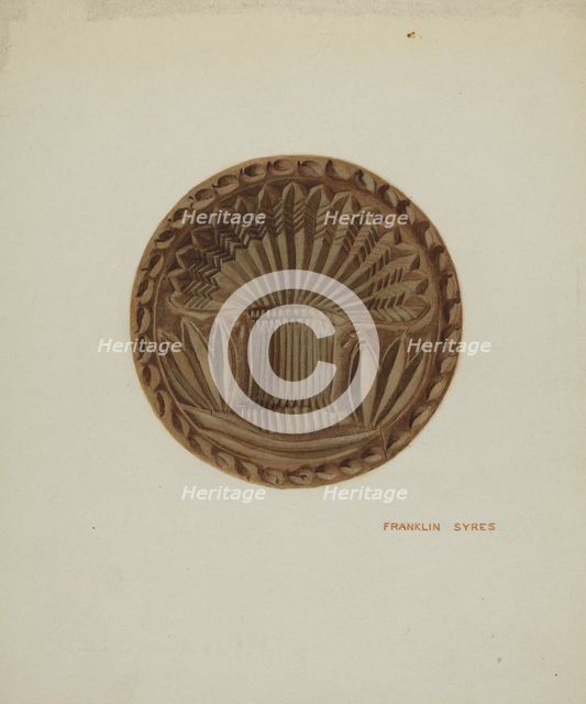 Pa. German Butter Mold, c. 1939. Creator: Franklyn Syres.