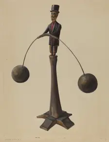 Pa. German Balancing Man, 1935/1942. Creator: Mina Lowry