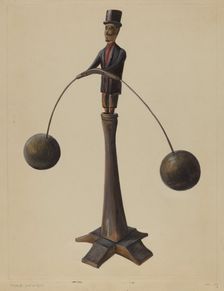 Pa. German Balancing Man, 1935/1942. Creator: Mina Lowry