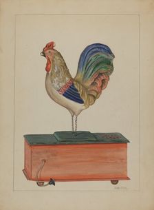Pa. German Bellows Toy Rooster, c. 1936. Creator: John Fisk