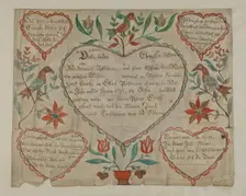 Pa. German Birth and Baptismal Certificate, c. 1940. Creator: Elmer R. Kottcamp