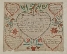 Pa. German Birth and Baptismal Certificate, c. 1940. Creator: Elmer R. Kottcamp