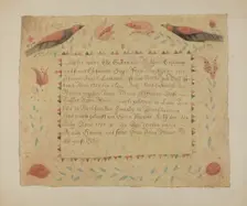 Pa. German Birth Certificate, c. 1940. Creator: Ethelbert Brown