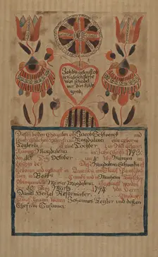 Pa. German Birth Certificate, c. 1936. Creator: Albert J. Levone